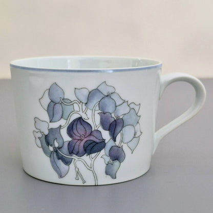 Block Spal "Hydrangea" Cup & Saucer, 2 Sets, c.1982-91 Portugal