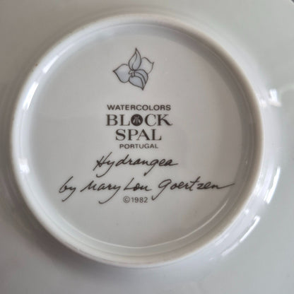 Block Spal "Hydrangea" Cup & Saucer, 2 Sets, c.1982-91 Portugal
