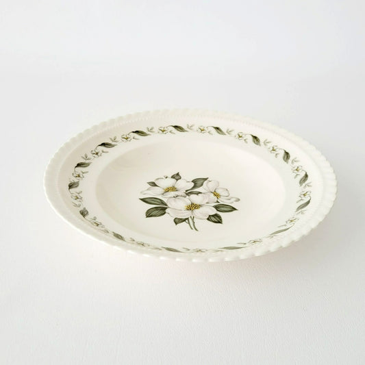 Steubenville Dogwood Floral Rimmed Soup Bowl, c.1940s USA