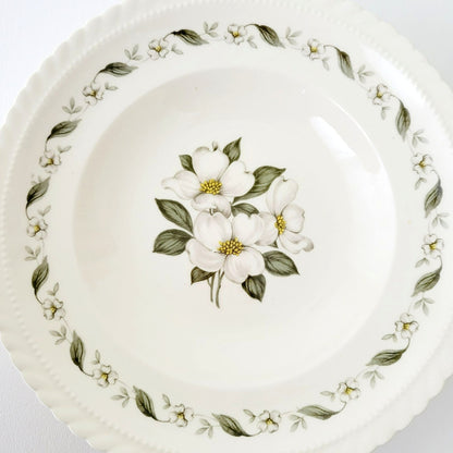 Steubenville Dogwood Floral Rimmed Soup Bowl, c.1940s USA