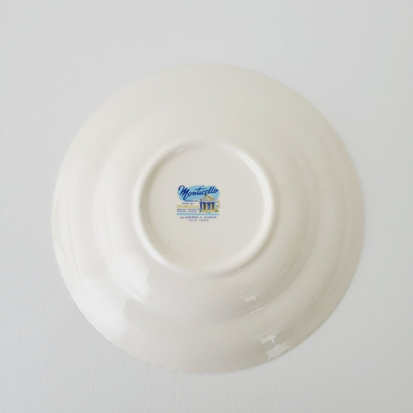 Steubenville Dogwood Floral Rimmed Soup Bowl, c.1940s USA