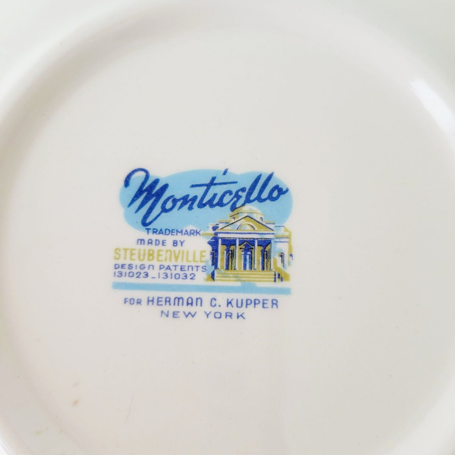 Steubenville Dogwood Floral Rimmed Soup Bowl, c.1940s USA