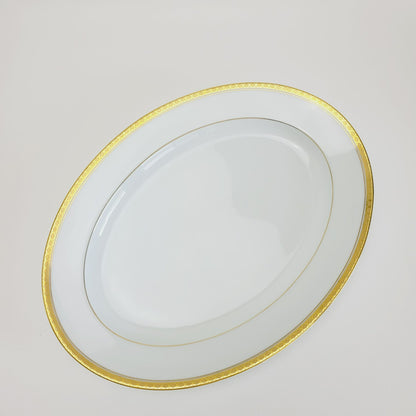 Noritake Richmond 13" Oval Platter, with Etched Gold Band