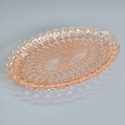 Jeannette HOLIDAY PINK Oval Serving Platter, c.1940-60s USA