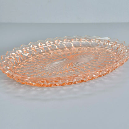 Jeannette HOLIDAY PINK Oval Serving Platter, c.1940-60s USA