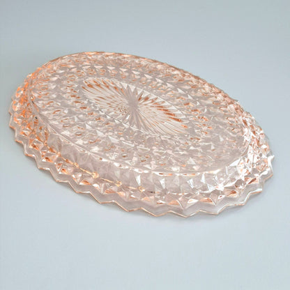 Jeannette HOLIDAY PINK Oval Serving Platter, c.1940-60s USA