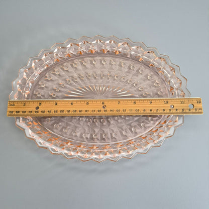 Jeannette HOLIDAY PINK Oval Serving Platter, c.1940-60s USA