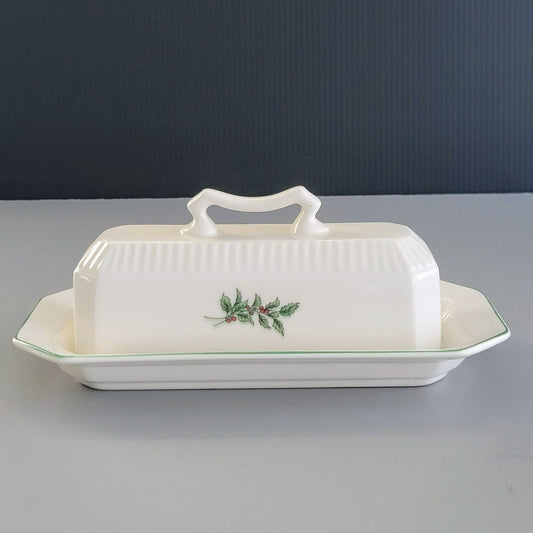 Nikko Christmastime Butter Dish, c.1990s Japan