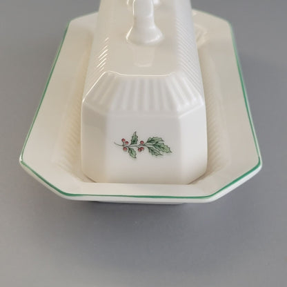 Nikko Christmastime Butter Dish, c.1990s Japan