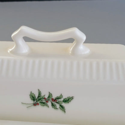 Nikko Christmastime Butter Dish, c.1990s Japan