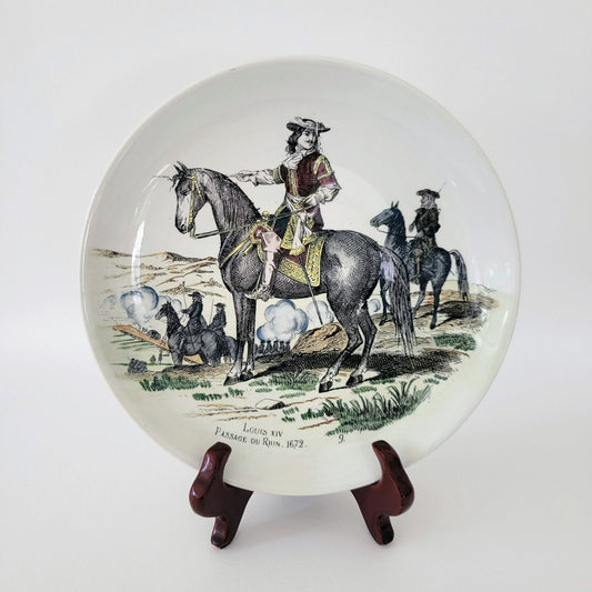 Vintage Terre De Fer French Military Plate, Louis XIV Passage Du Rhin 1692 NOS Gloires Militaires