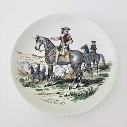 Vintage Terre De Fer French Military Plate, Louis XIV Passage Du Rhin 1692 NOS Gloires Militaires