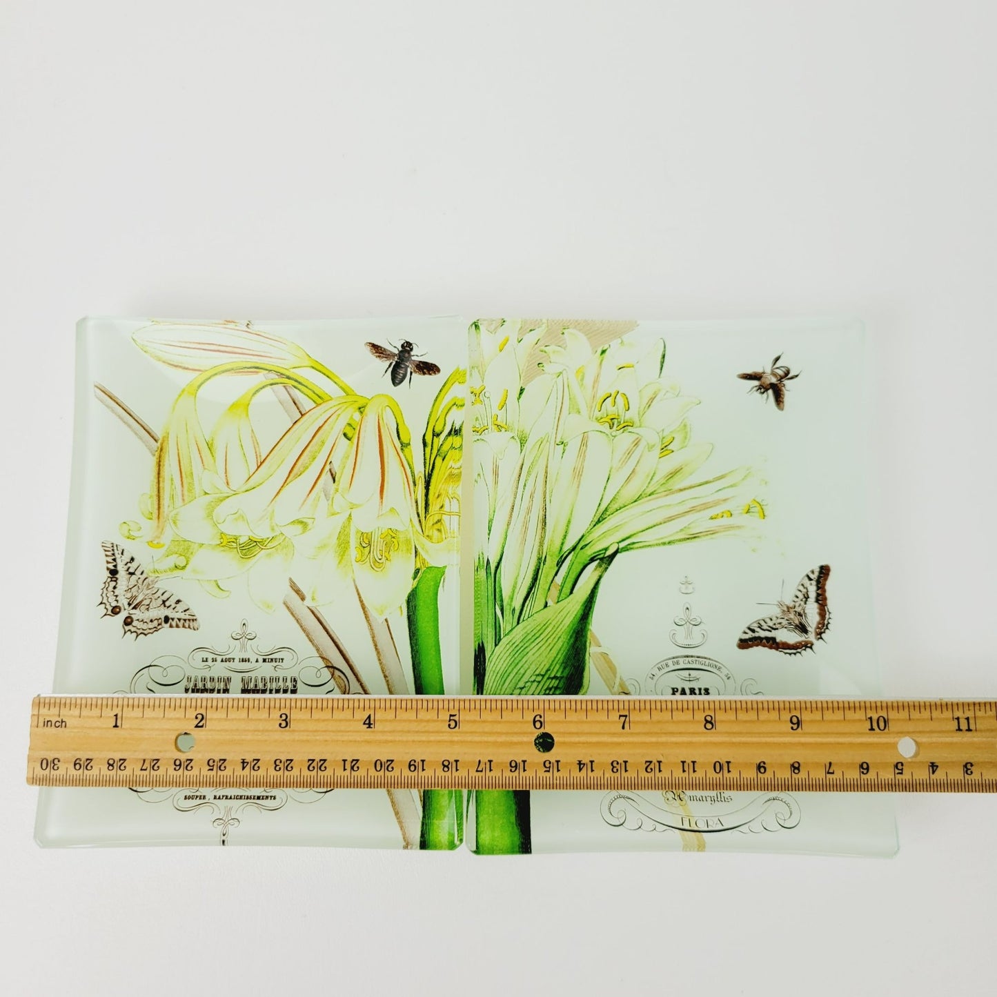 Studio Z Prima Donna Botanical Glass, Plate Set of 2