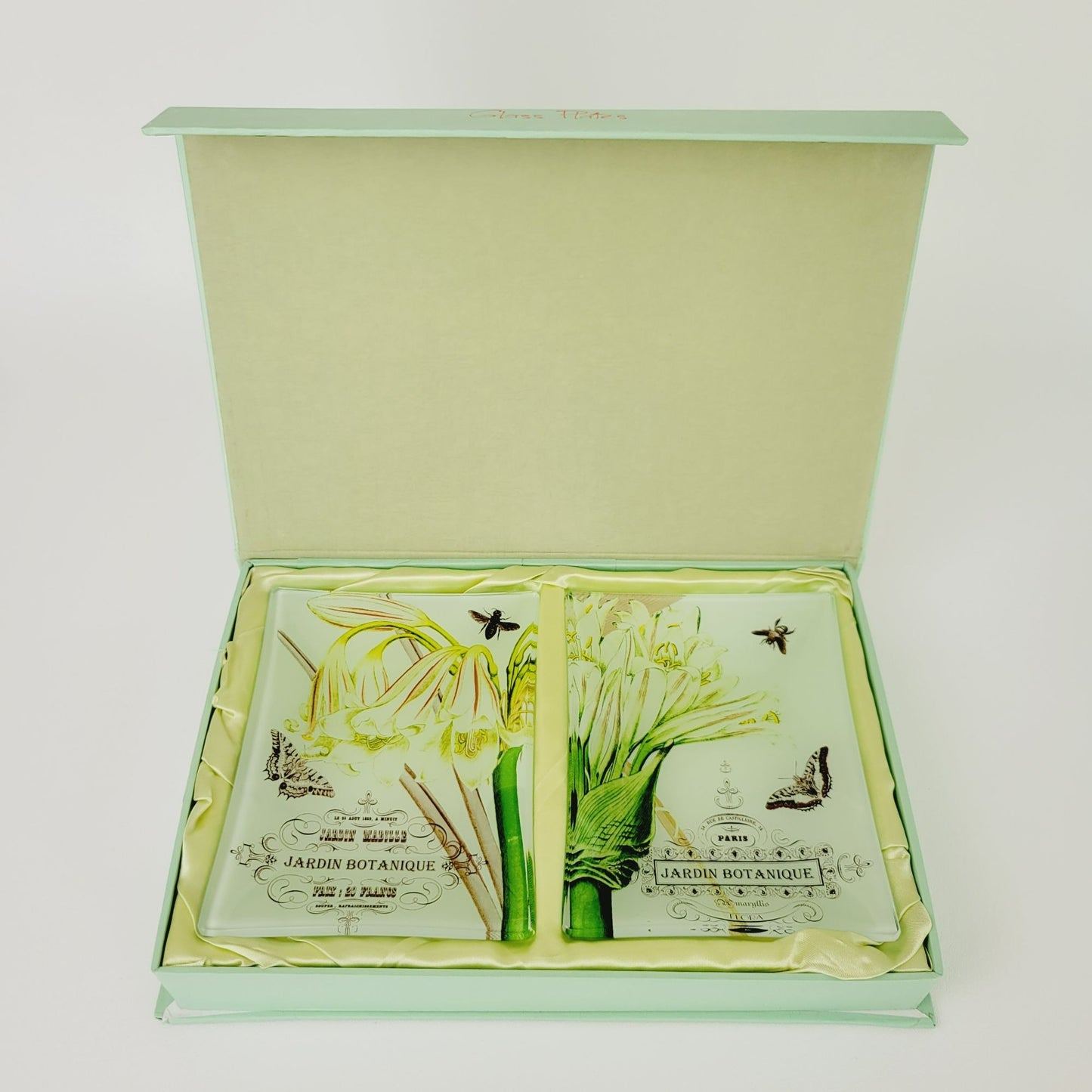 Studio Z Prima Donna Botanical Glass, Plate Set of 2