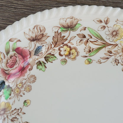 Johnson Bros WindsorWare 12" Oval Platter, Margaret Rose Brown, c.1939-65 England
