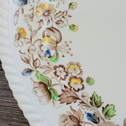 Johnson Bros WindsorWare 12" Oval Platter, Margaret Rose Brown, c.1939-65 England