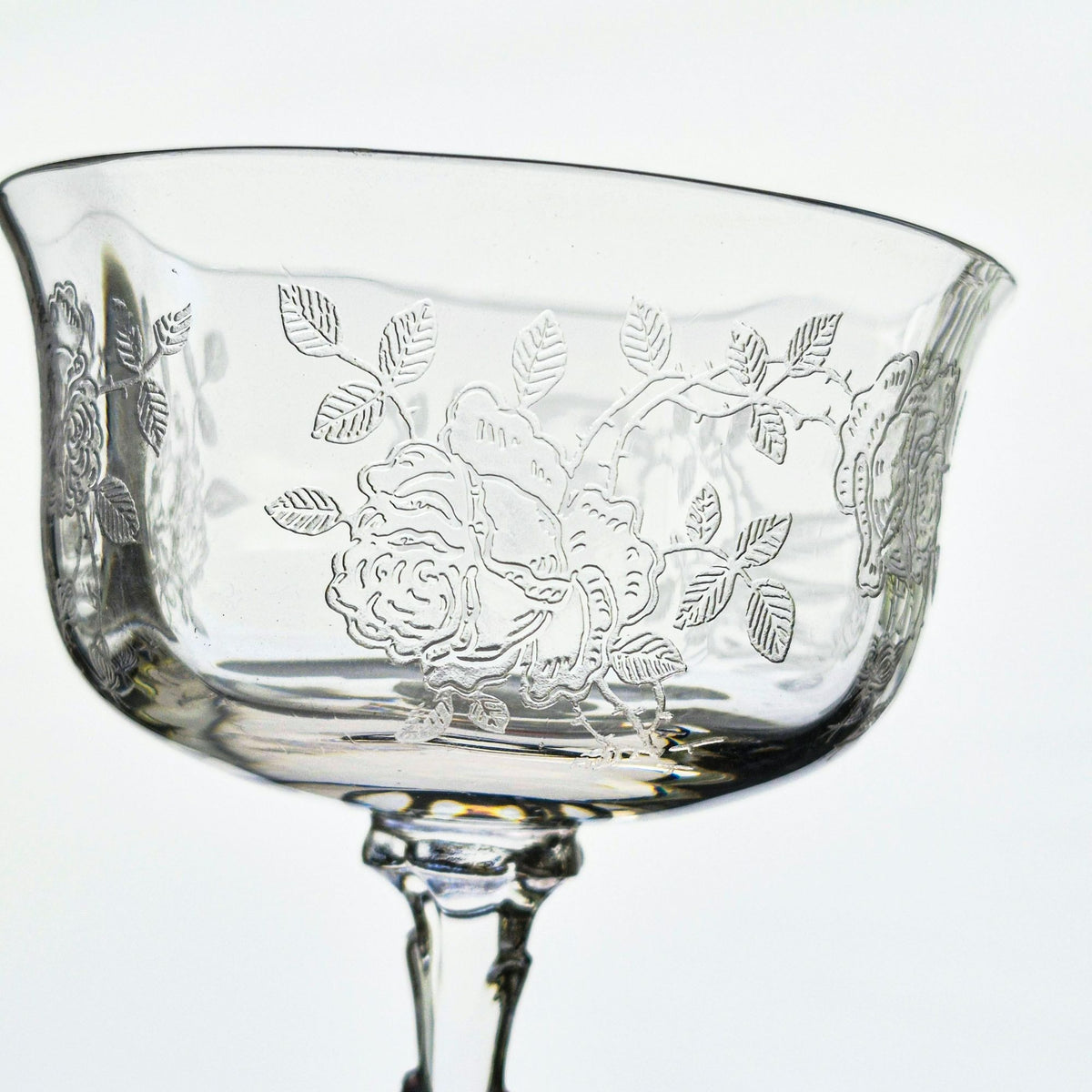 Fostoria "Willowmere" Coupe Champagne Set, c.1938-1970 United States