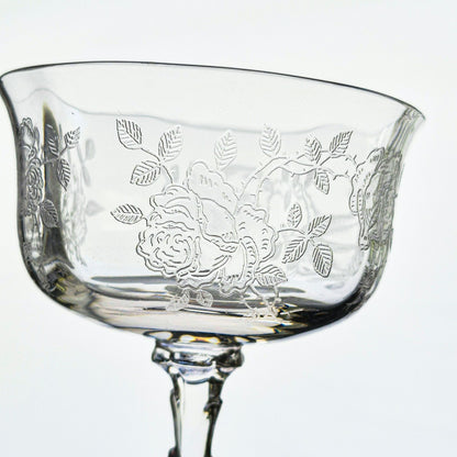 Fostoria "Willowmere" Coupe Champagne Set, c.1938-1970 United States