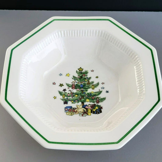 Nikko Christmastime Classic Collection 9" Octagonal Serving Bowl c.1979-83