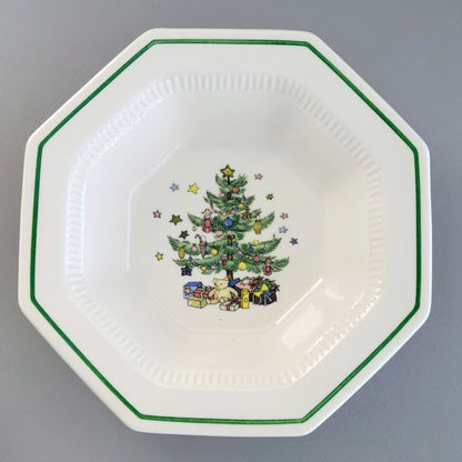 Nikko Christmastime Classic Collection 9" Octagonal Serving Bowl c.1979-83