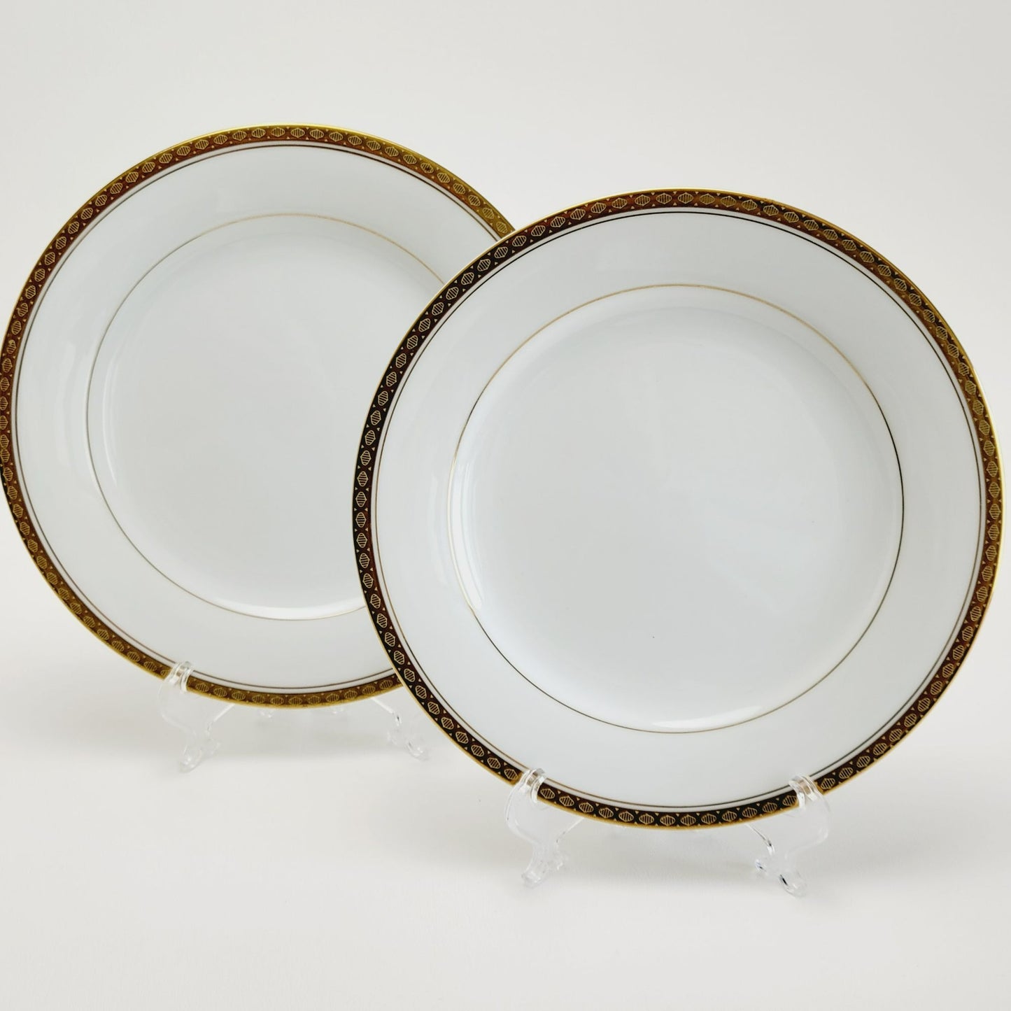 Noritake Richmond Salad Plate Set of 2,  Etched Gold Band