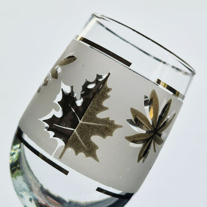 Libbey Glass "Silver Leaf" Wine Glass, Set of 2, USA c.1953-1978