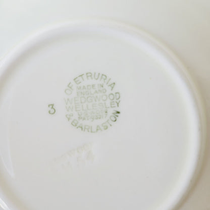 Wedgwood Wellesley Teacup & Saucer, Off White Embossed Floral Design, Made in England