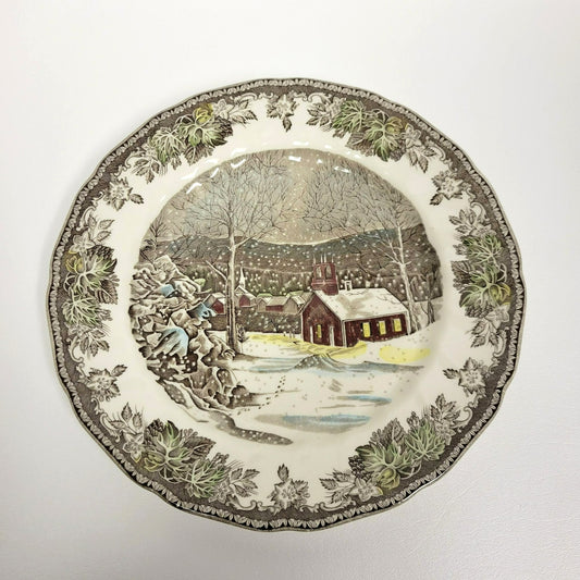 Vintage Johnson Bros The Friendly Village Dinner Plate, The School House, Made in England