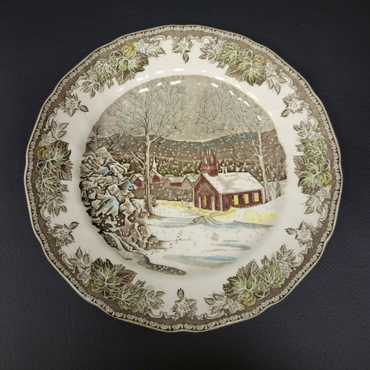 Vintage Johnson Bros The Friendly Village Dinner Plate, The School House, Made in England