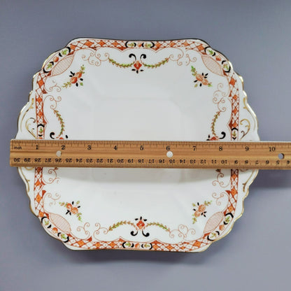 Samuel Radford "Irene" Handled Square Cake Plate, c1924-55 England