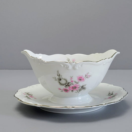 Tirschenreuth Picardy Gravy Boat & Underplate, c.1969 Bavaria Germany
