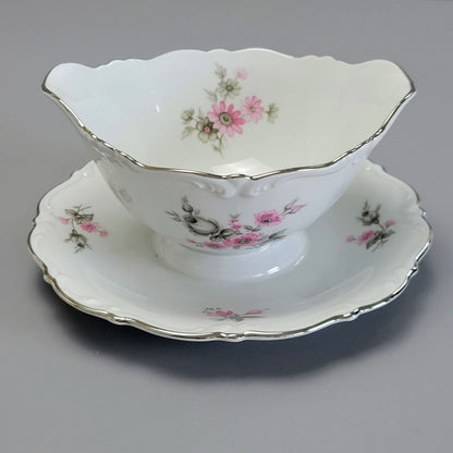 Tirschenreuth Picardy Gravy Boat & Underplate, c.1969 Bavaria Germany