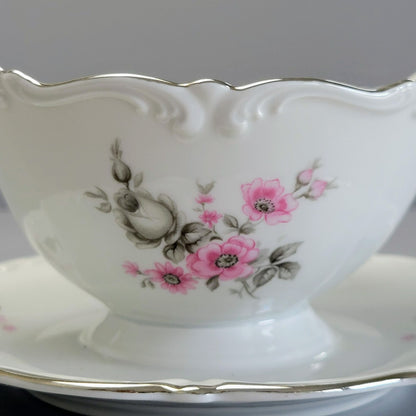 Tirschenreuth Picardy Gravy Boat & Underplate, c.1969 Bavaria Germany