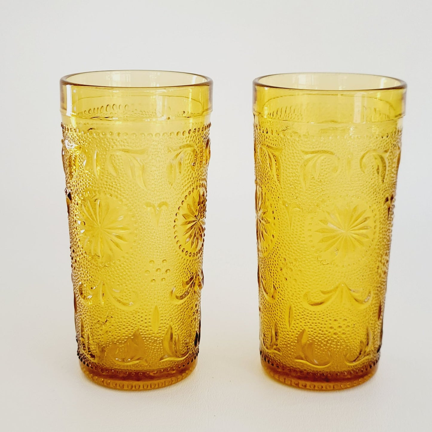 Brockway Glass Co. American Concord Amber Glass Tumblers, c.1977-78 USA