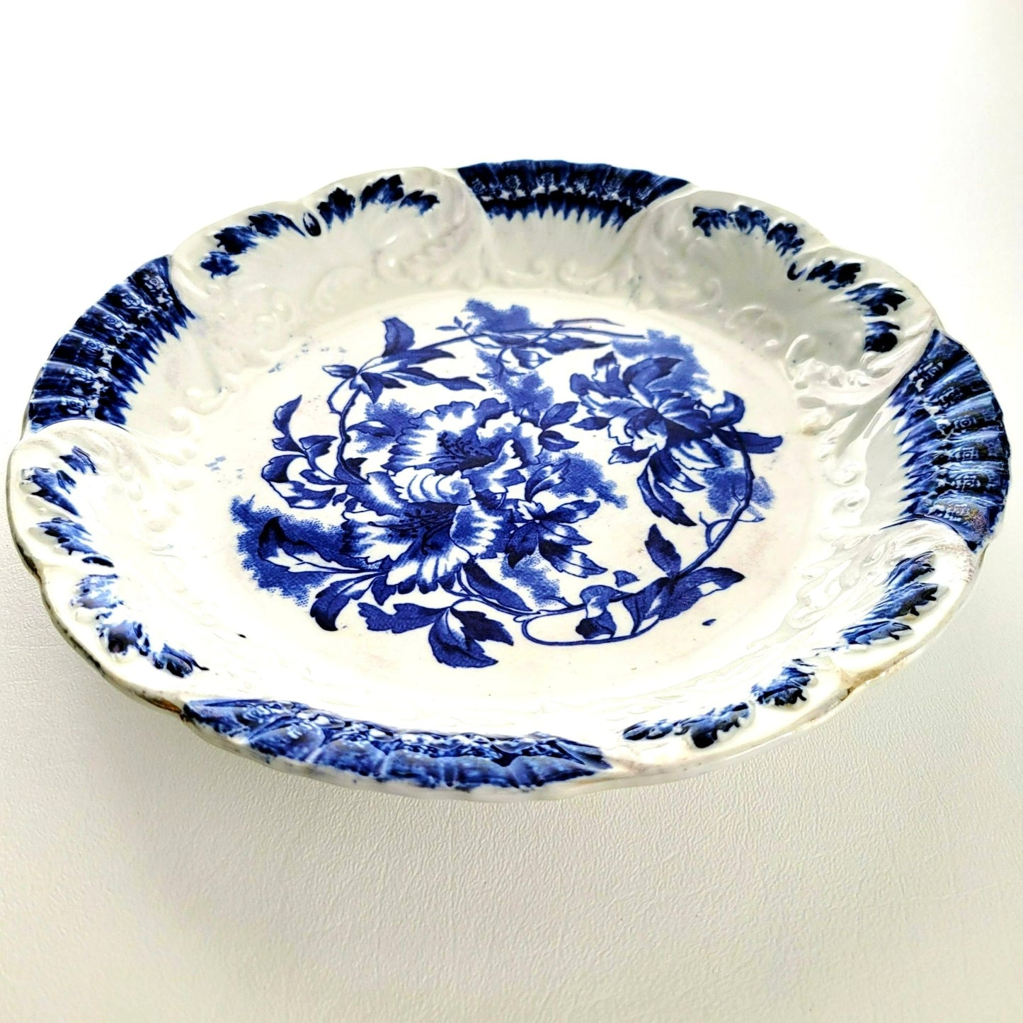 W&E Corn Flow Blue ORMONDE  Dinner Plate / Shallow Bowl, c.1898-1904 England