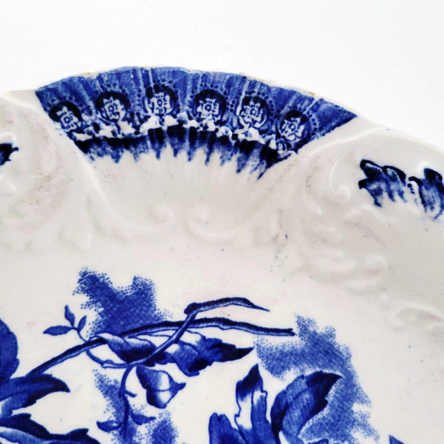 W&E Corn Flow Blue ORMONDE  Dinner Plate / Shallow Bowl, c.1898-1904 England