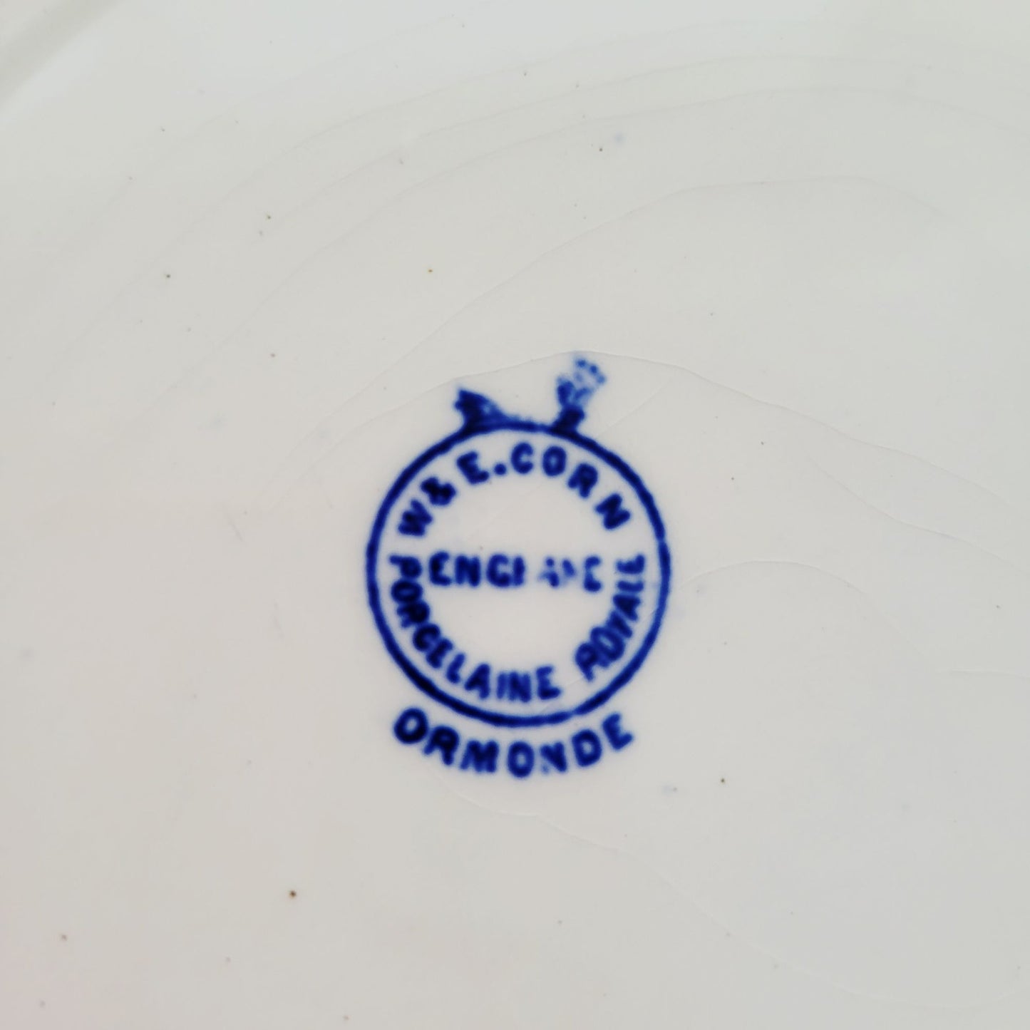 W&E Corn Flow Blue ORMONDE  Dinner Plate / Shallow Bowl, c.1898-1904 England