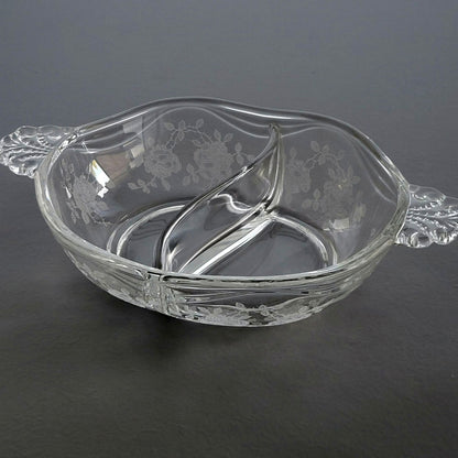 Fostoria Willowmere Oval 2 Part Relish Dish, c.1938-70 USA