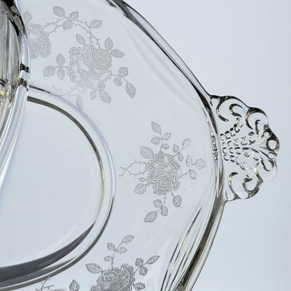 Fostoria Willowmere Oval 2 Part Relish Dish, c.1938-70 USA