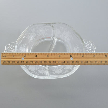 Fostoria Willowmere Oval 2 Part Relish Dish, c.1938-70 USA