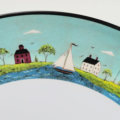 Sakura Coastal Breeze Plastic Dinner Plate Set of 2, Warren Kimble Lighthouse