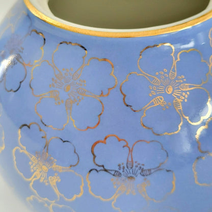 Hall French Flower Cadet Blue Teapot & Lid, USA Made