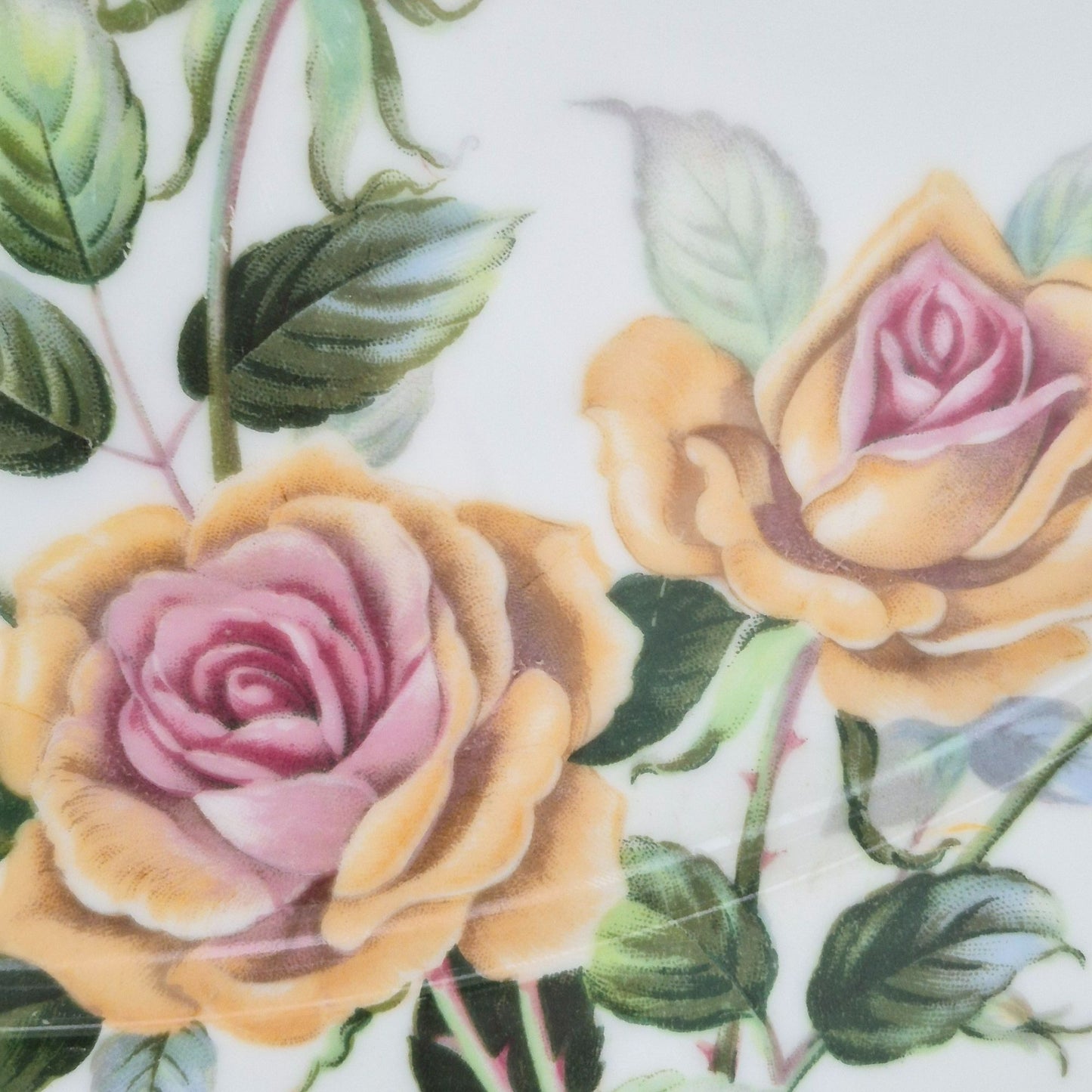 Narumi Peach Roses 15" Oval Serving Platter, c1950s Japan