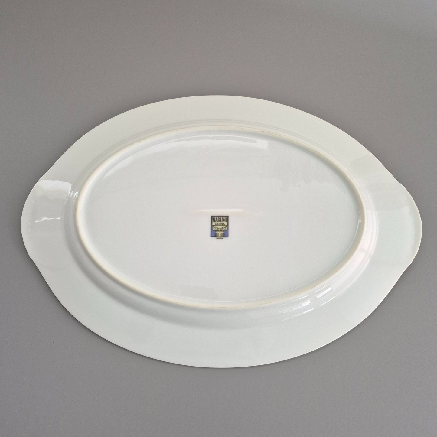 Narumi Peach Roses 15" Oval Serving Platter, c1950s Japan