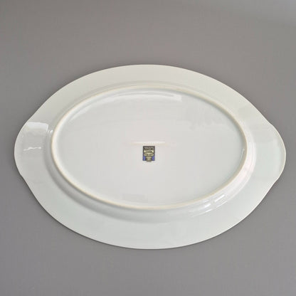 Narumi Peach Roses 15" Oval Serving Platter, c1950s Japan