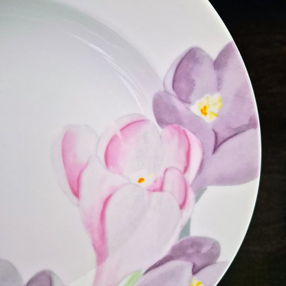 Mikasa "Spring Crocus" Rim Soup Bowl Set, c.1984-87 Japan