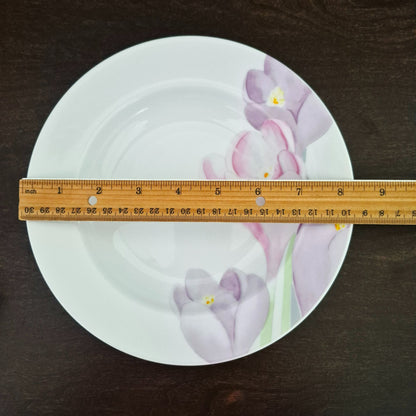 Mikasa "Spring Crocus" Rim Soup Bowl Set, c.1984-87 Japan
