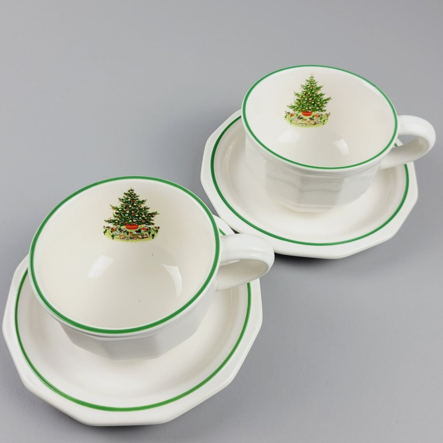 Pfaltzgraff Christmas Heritage Cup & Saucer, 2 Sets, USA Made