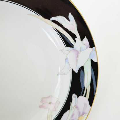Mikasa Charisma Black Rimmed Soup Bowl Set of 2, c1983-97 Japan