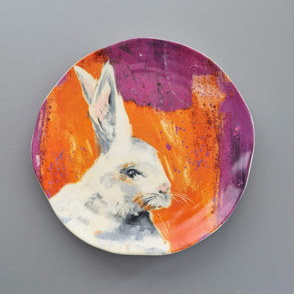 Anthropologie "Winter Fauna" Rabbit Salad Plate, Discontinued